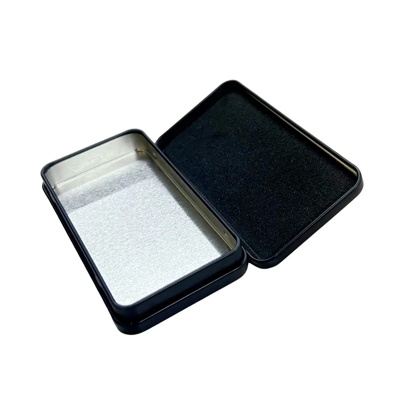 Boîte en fer blanc à charnière rectangulaire en métal boîte en fer blanc bonbons menthe chewing-gum avec couvercle à charnière
