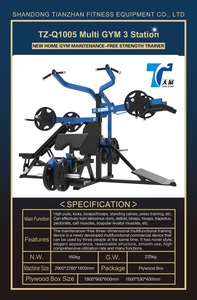 Factory direct <span class=keywords><strong>multi</strong></span> home gym 3 station Gym Home Exercise Training panca pesi multifunzione regolabile