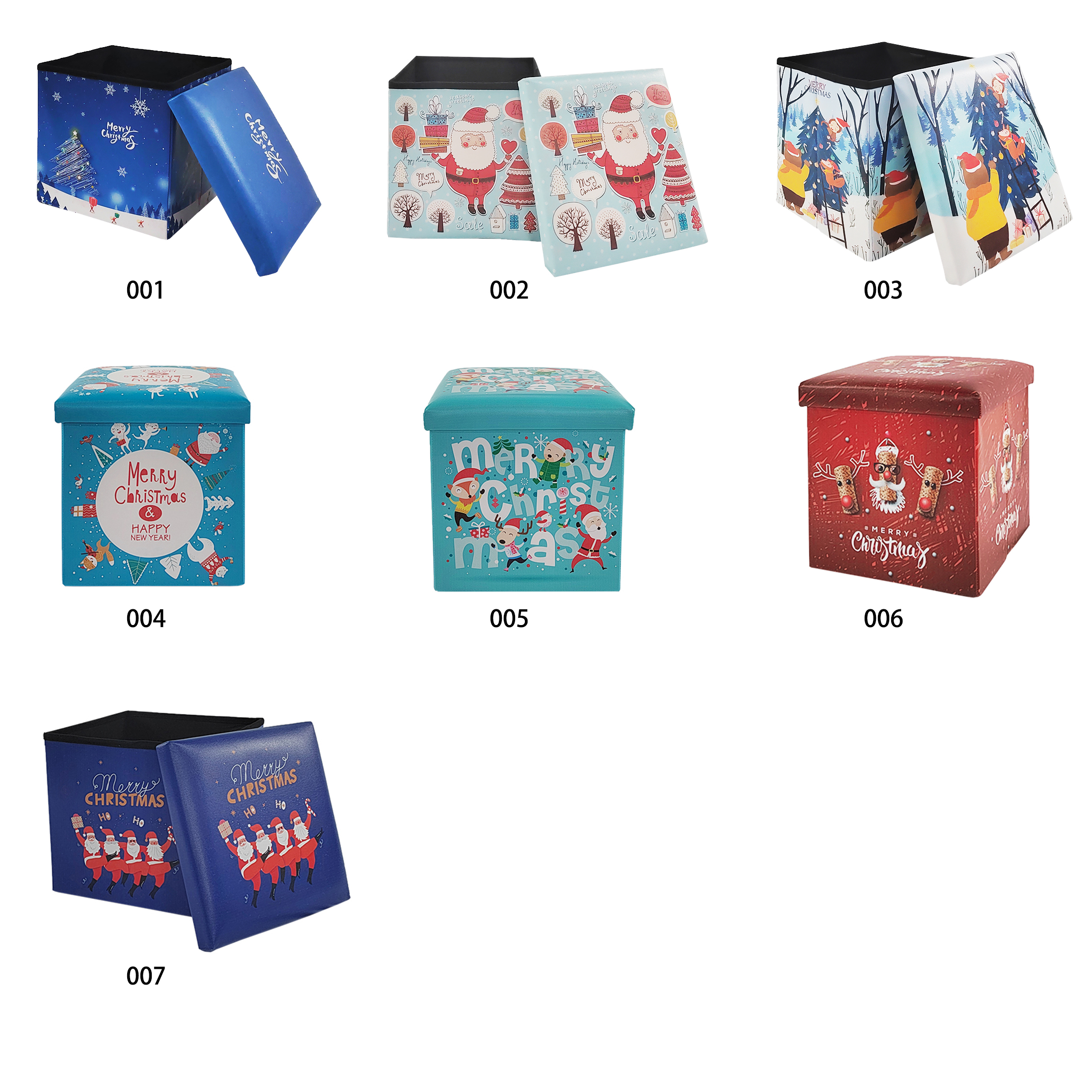 New preheating Christmas style leather storage ottoman and new pouf stool high quality ottoman