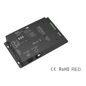 S4-DX 110-240VAC 4 canali LED striscia DMX512 & RDM 512 Display digitale decodificatore PWM DMX Controller con terminale verde XLR3 RJ45 - Product Image 3