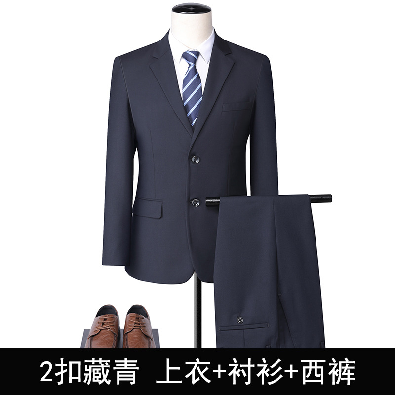 Blazer deux boutons couleur marine + pantalon + chemise