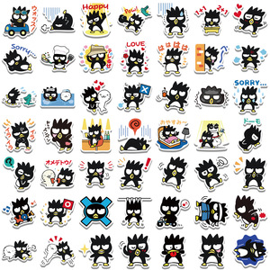ZY3122S 50ชิ้นน่ารัก Badtz-Maru สมุดภาพกราฟฟิตีสติกเกอร์ DIY ตกแต่งกีตาร์กระเป๋าแล็ปท็อปไวนิลสติกเกอร์กันน้ำ