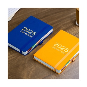 Business A5 cartonato Planner in pelle sintetica spedizioni rapide Logo personalizzato 2025 2026 Agenda spagnola inglese 365 giorni diario taccuino