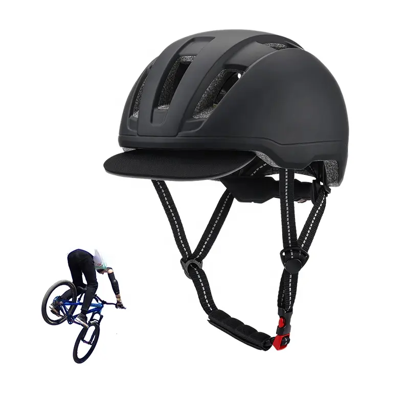 Casco de bicicleta con visera desmontable informal urbana con esfera ajustable y certificación CE para adultos y jóvenes