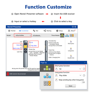 Produttore puntatore Laser N28s con strumento di presentazione del caricatore USB Wireless per presentazione con comoda chiave in silice - Product Image 4