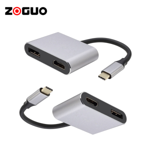 USB C至DisplayPort和HDMI 2合1适配器4k多端口适配器电缆集线器笔记本电脑双显示器适配器 - Product Image 3