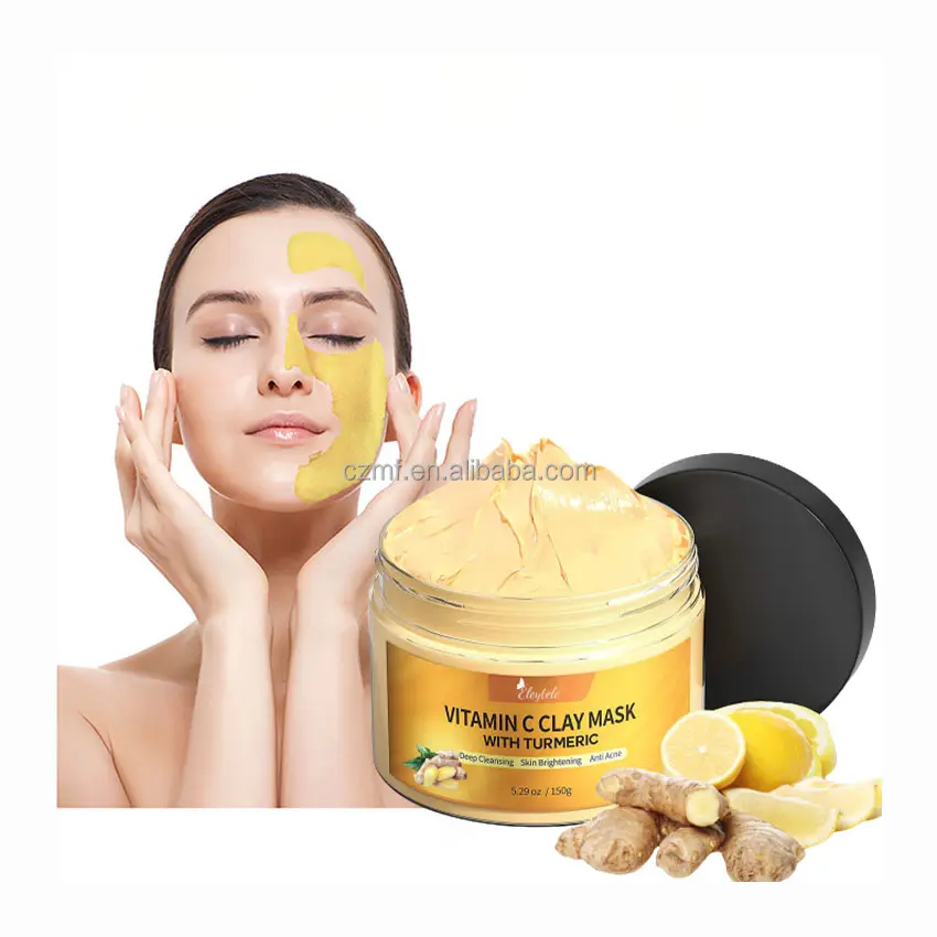 60g skin booster lighting sleeping anti-aging organico vitamina c lavaggio viso maschera per crema in polvere di gelatina di curcuma