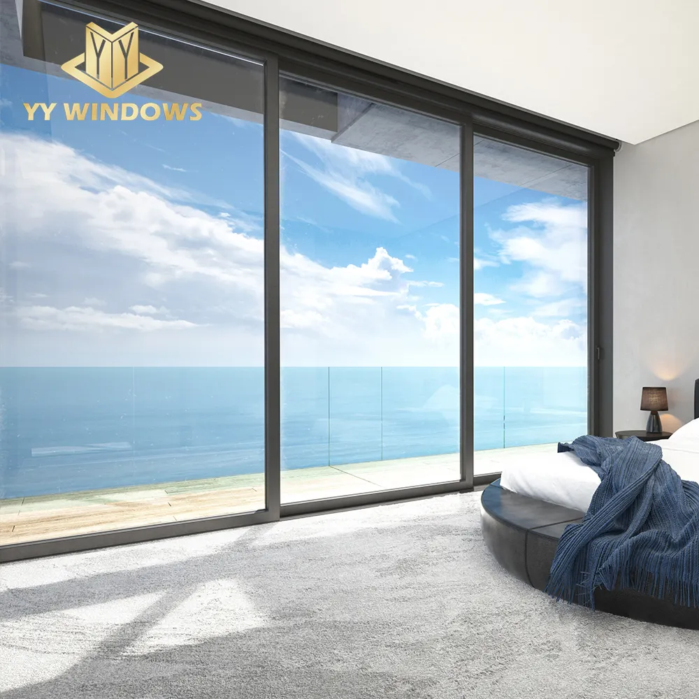 YY Floride approbation fabricant AS 2047 australien Standard portes en verre insonorisé aluminium Patio porte coulissante pour balcon
