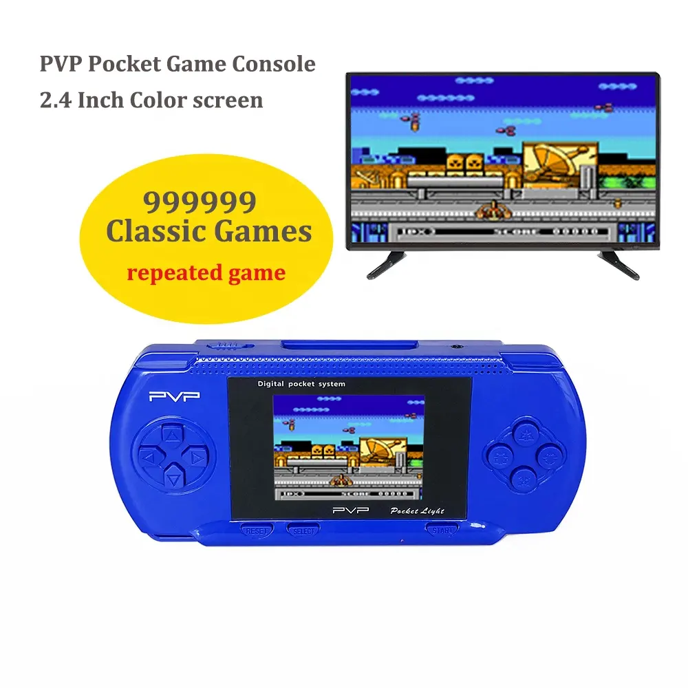 Wolsen Handheld Game Console 64 Klassieke Games Draagbare 8 Bit Pvp Station Licht Spel Spelers Met 2.4 Inch Scherm