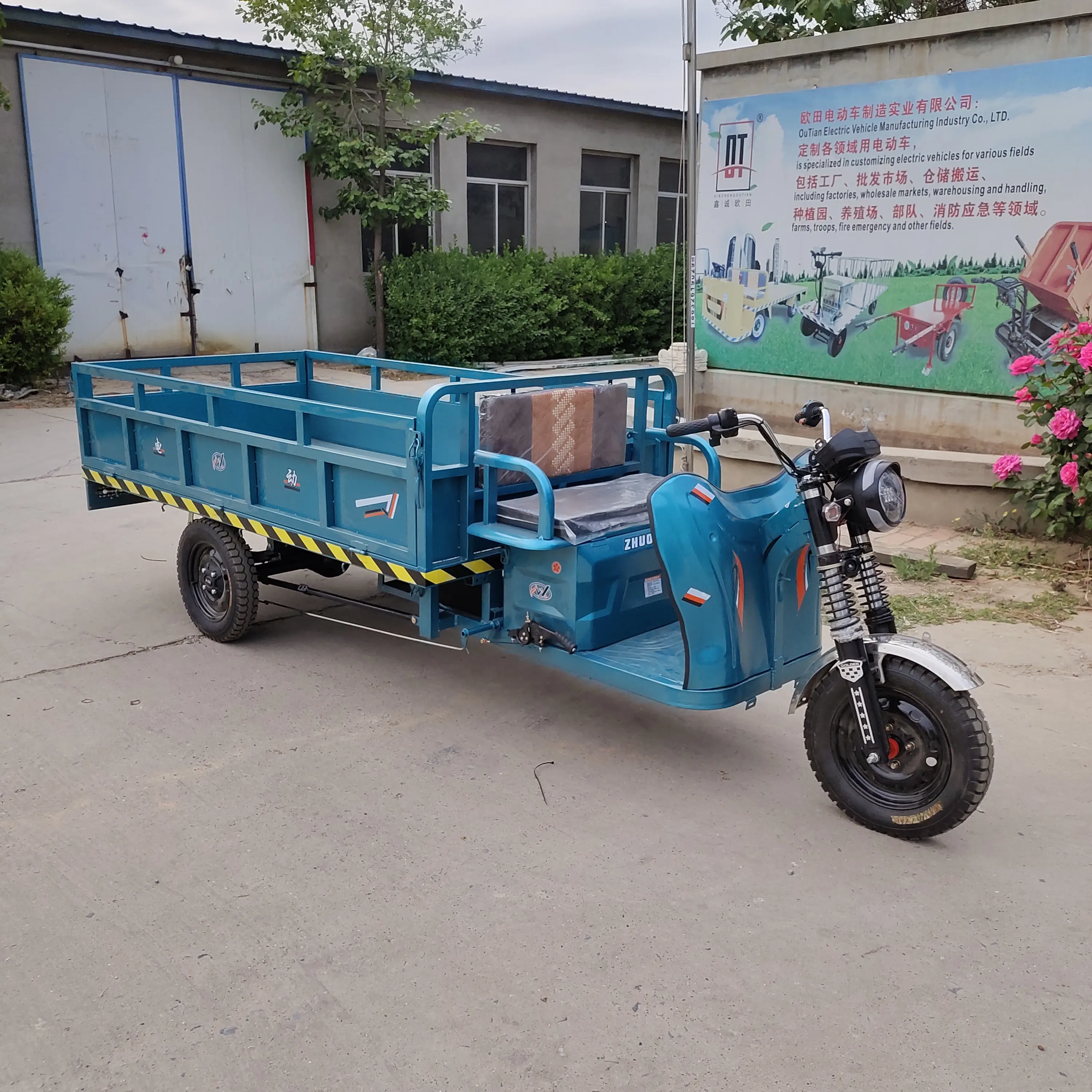 Triciclo de transporte humano sentado para transporte agrícola de carga, veículo elétrico de 3 rodas, carregador de fazenda Ev, China