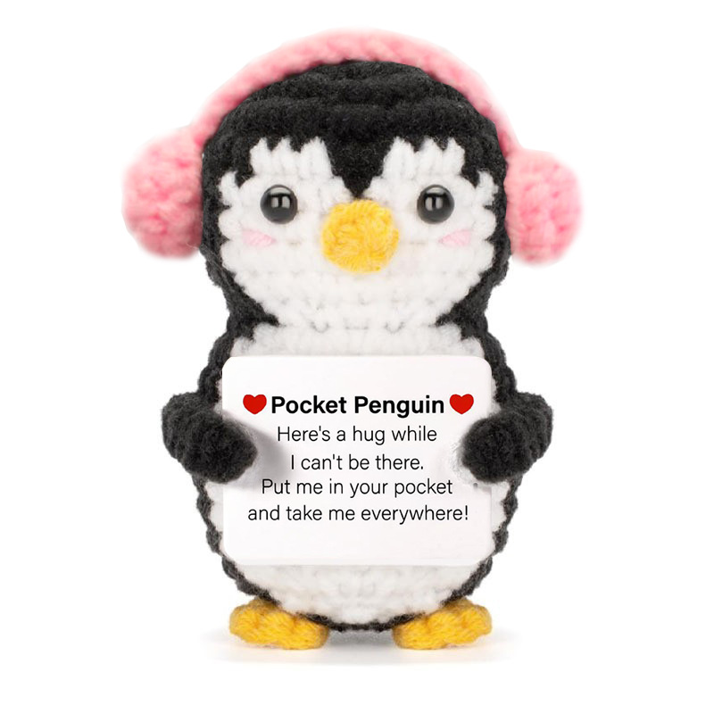 Black penguin with headphones