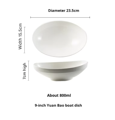 Plato de barco de lingote de 9 pulgadas