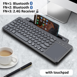 Teclado inalámbrico BT Bluetooth de 2,4G con número Touchpad Mouse ranura para tarjeta teclado numérico para Android IOS escritorio portátil PC TV Box