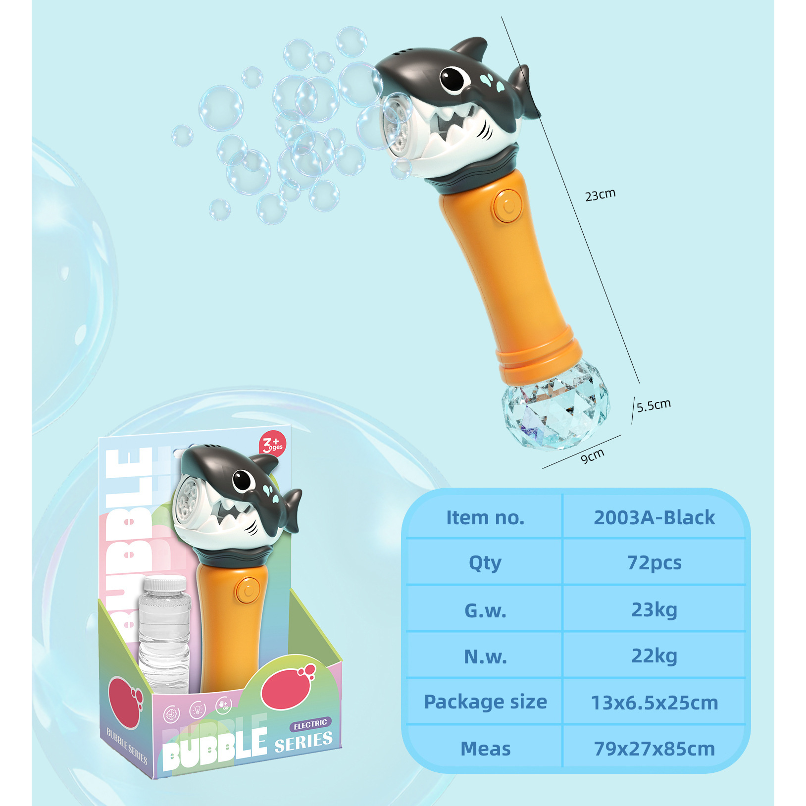 Baguette à bulles Black Shark, 120 ml d'eau * 1, boîte de présentation