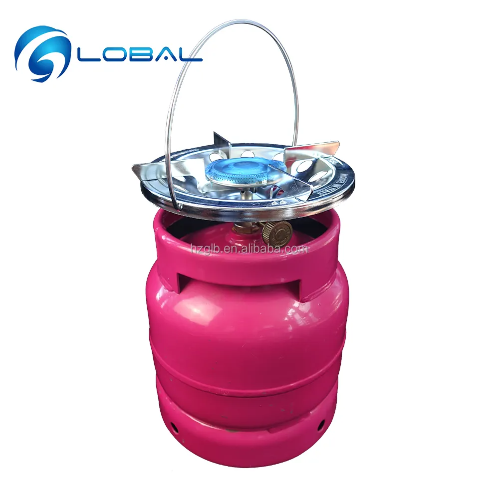 Lpg Cylinders Global Factory All Size Low Pressure Portable Steel 3kg Empty Lpg Gas Cylinders with burner