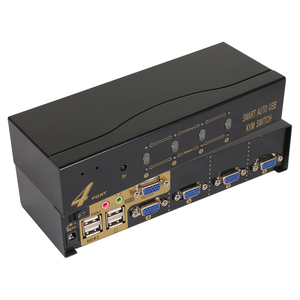 VCOMデスクトップコンピュータKVM VGAスイッチ4コンピュータ1モニターHotkey Irリモコン付き - Product Image 3