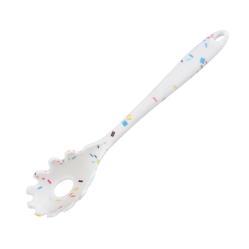 cuillère à nouilles fendue à saupoudrage blanc