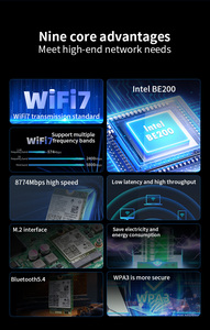 COMFAST WiFi7 Tri-banda 8774Mbps Tarjeta Ethernet BT5.4 Módulo de tarjeta de red PCIE para escritorio - Product Image 4