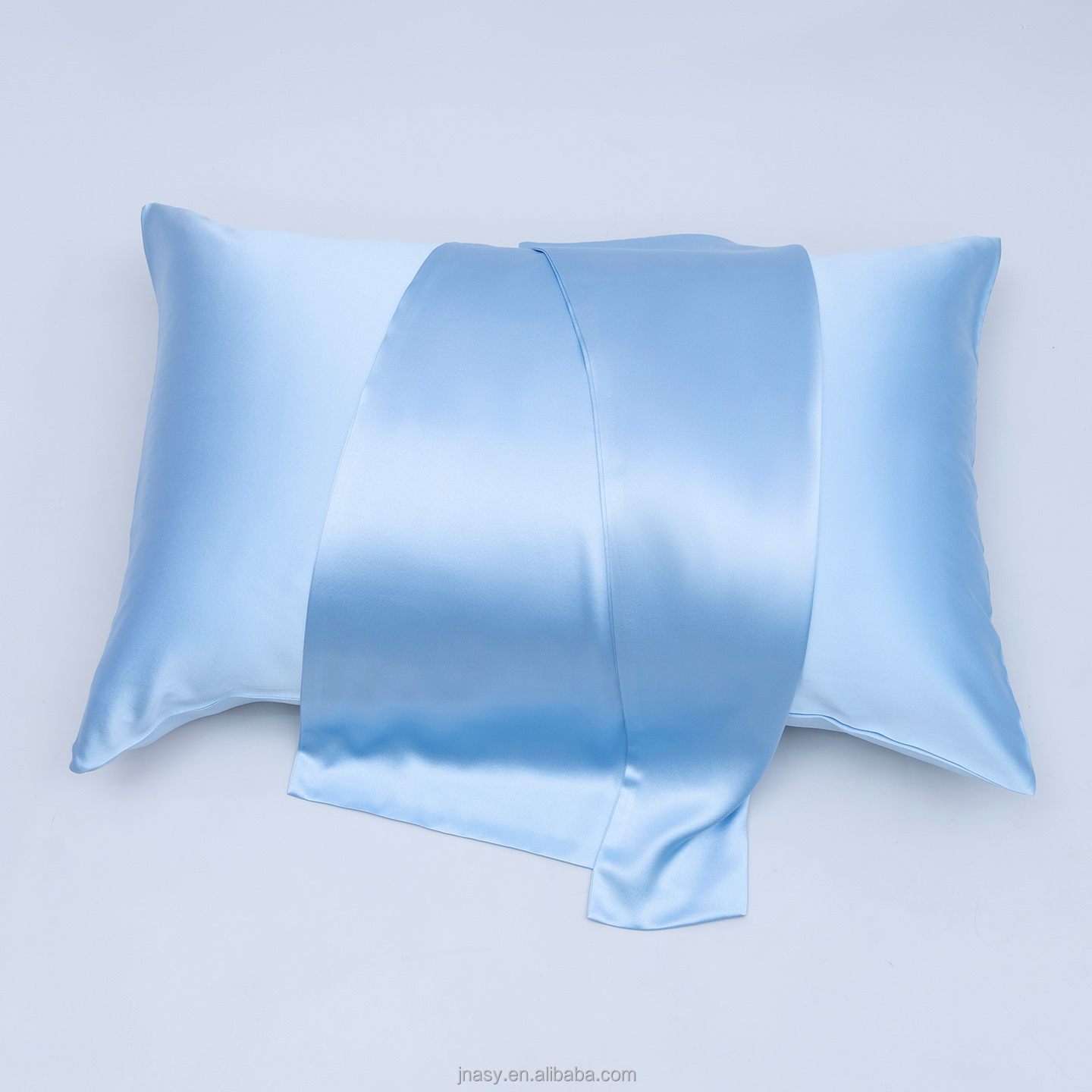 Clear sky blue Heavyweight silk pillowcase
