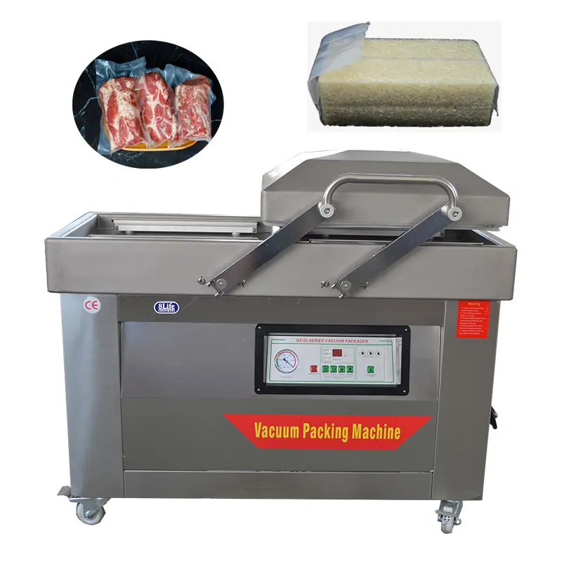 Industriële Dubbele Kamer Vacuüm Sluitmachine Commerciële Voedsel Vlees Rijst Vacuüm Verpakking Sluitmachine