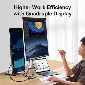 Baseus USB C型至HDMI兼容集线器适配器13合1 DP 4K 60Hz 120Hz RJ45 VGA转换器PD 100W适用于Macbook PC的USB 3.0 2.0 - Product Image 3