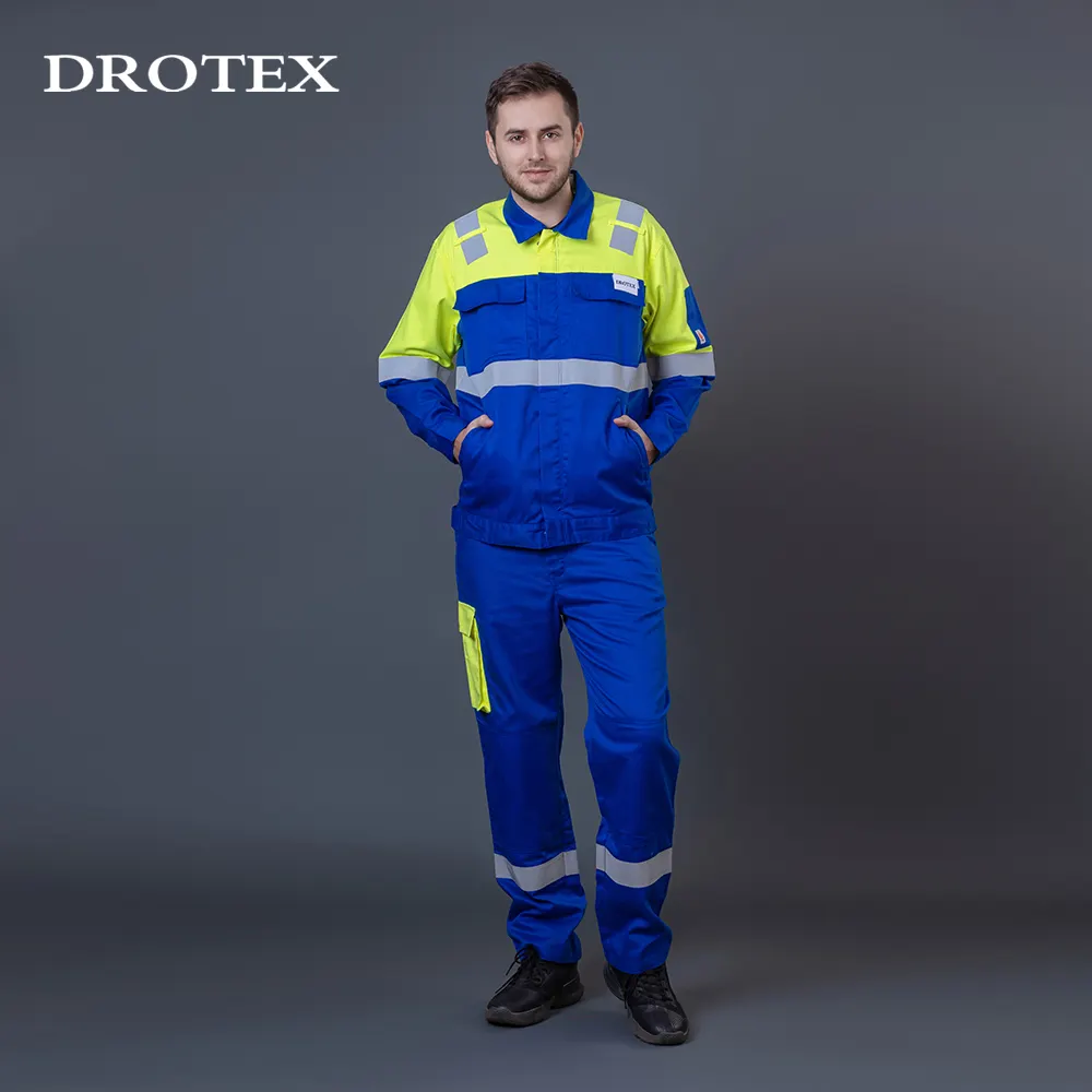 Pantaloni giacca Casual blu ignifugo fabbrica antincendio cantiere navale abiti da lavoro abiti di sicurezza lavoro