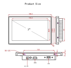 多点触摸屏10.1英寸电容式10点工业触摸屏嵌入式显示器 - Product Image 4