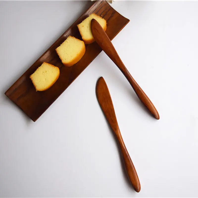 Petit couteau à beurre en bois de bambou naturel de haute qualité