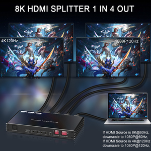 hdmi <strong>Splitter</strong> 2 in 8 Out CEC Function Fast Switching Technology for TV Stores Exhibition Hall 2x8 HDMI <strong>Switch</strong> <strong>Splitter</strong>