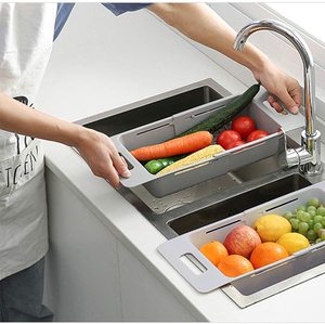可调可折叠在水槽滤网漏勺果蔬沥水篮的厨房 - Product Image 3