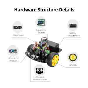 Tscinbuny 2WD kit di Mini robotica programmabile kit di moduli elettronici kit di creazione di istruzione per Arduino - Product Image 3