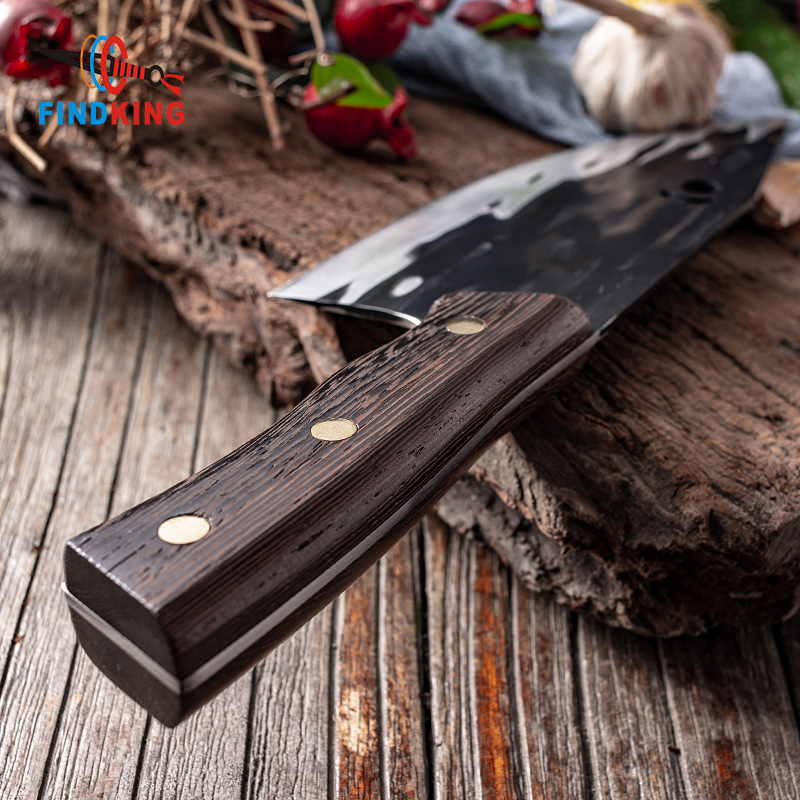 Amazon Hot sale Chinese Profession Stainless Steel Cleaver Meat knife Chef Kitchen Super Sharp Wood Handle Butcher Knife