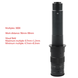 Ayarlanabilir 300X Zoom C Mount Lens 0.7X ~ 4.5X büyütme 25mm USB sanayi Video mikroskop kamera için - Product Image 5