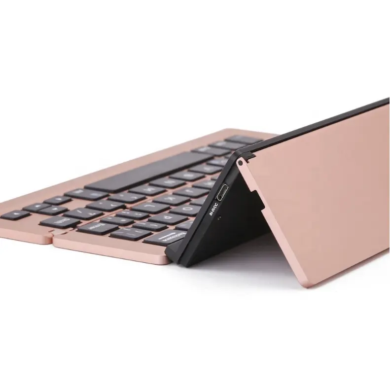 aluminium alloy material mini pocket size portable foldable wireless bluetooth keyboard for laptop smartphones