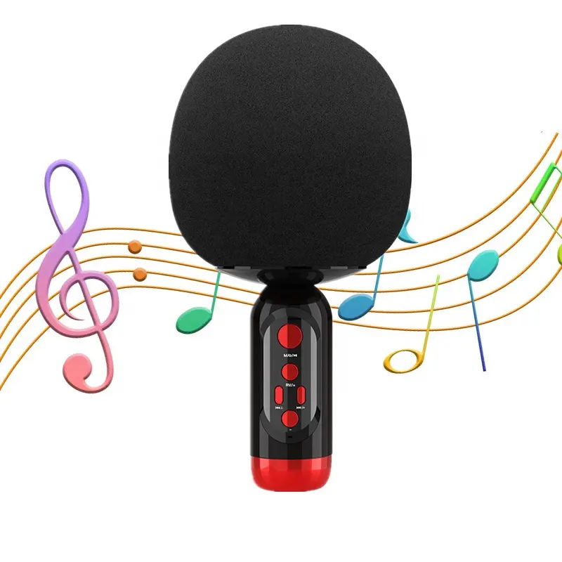 Speaker Portabel studio kondenser usb karaoke, set sistem mesin menyanyi profesional dengan mikrofon nirkabel