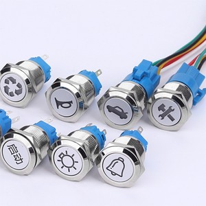 Los fabricantes personalizan con varios símbolos de patrón y logotipos para interruptores de botón impermeables instantáneos/autoblocantes con luces - Product Image 1