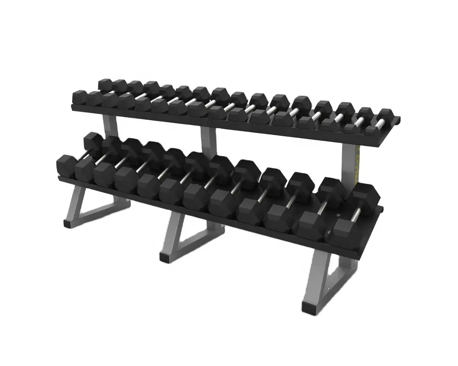 Crossmax 2 niveles pesa Rack de almacenamiento de gimnasio multifunción pesa Rack de almacenamiento