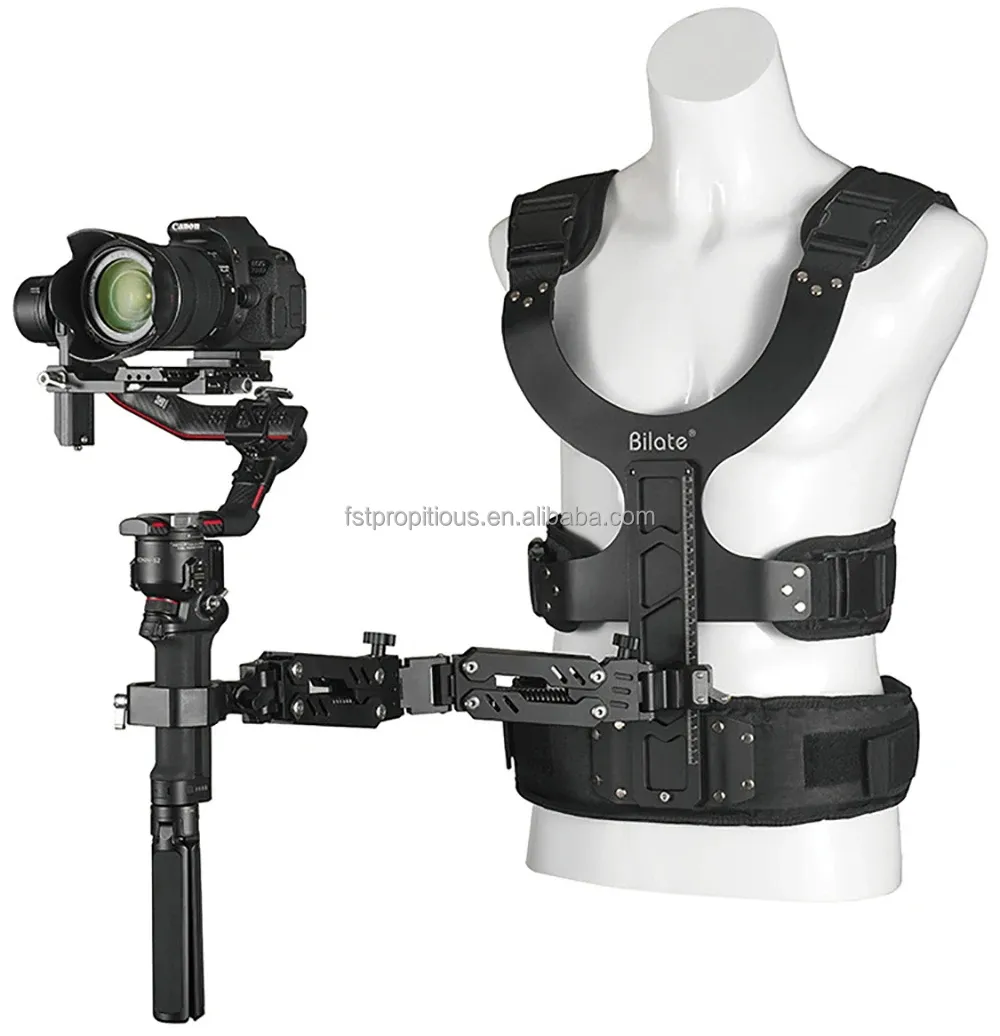 Bras et gilet stabilisateurs confortables pour caméscopes DSLR Caméra portable Stabilisateur Steadycam monté sur le corps jusqu'à 8kg