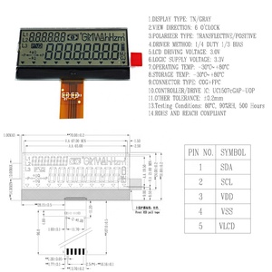 Display lcd personalizzato a segmento bianco e nero 7 Display Lcd monocromatico 74 hc595 moduli - Product Image 3
