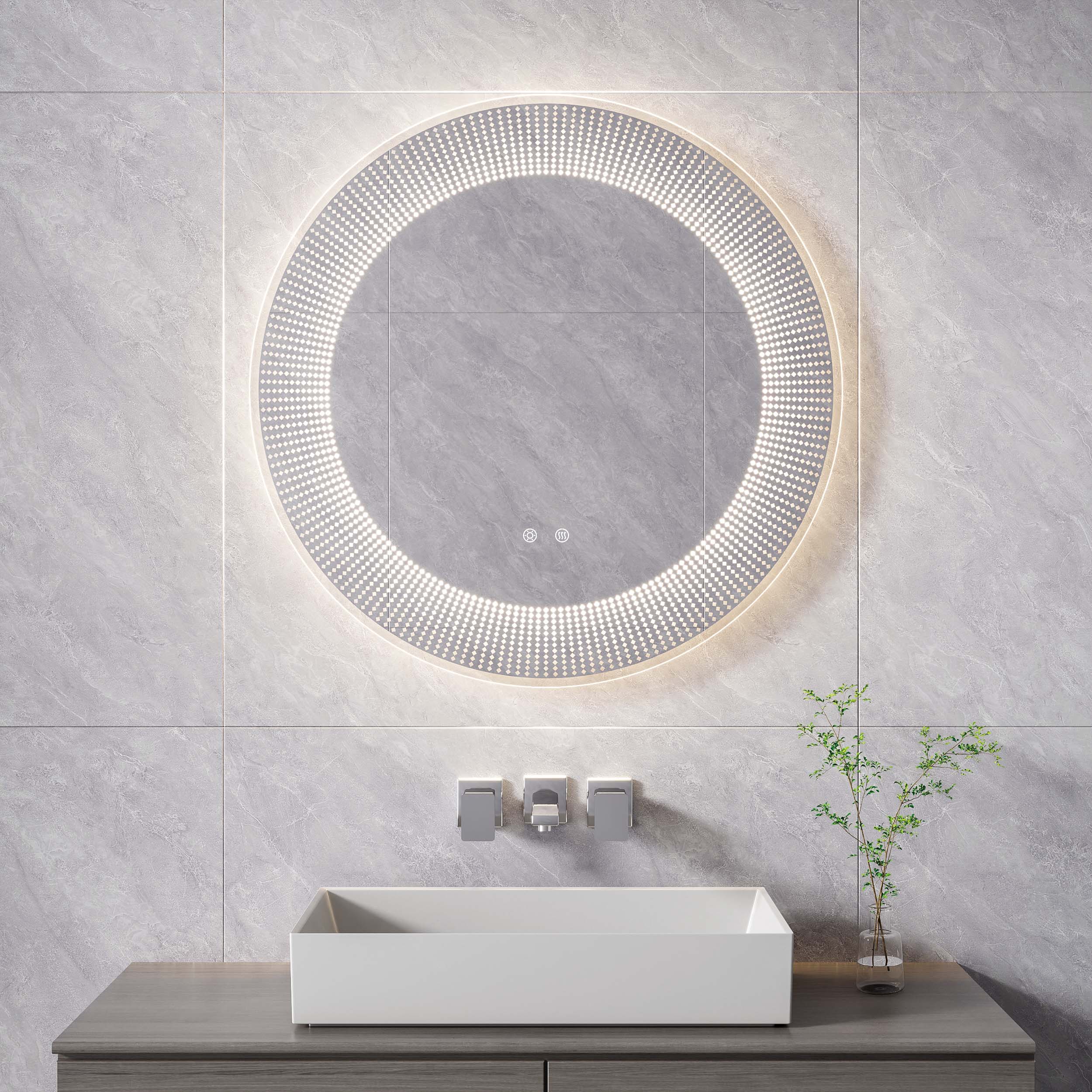 DP528-Y Miroir de salle de bain rond