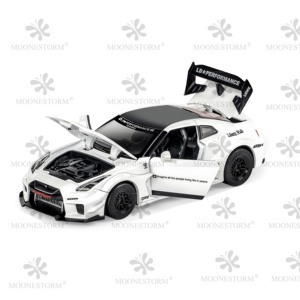 รถโมเดล GT-R หลายสีพร้อมเสียงและแสงรถเหล็กขนาด 1/32 ของเล่นรถโลหะแบบดึงกลับได้ - Product Image 6