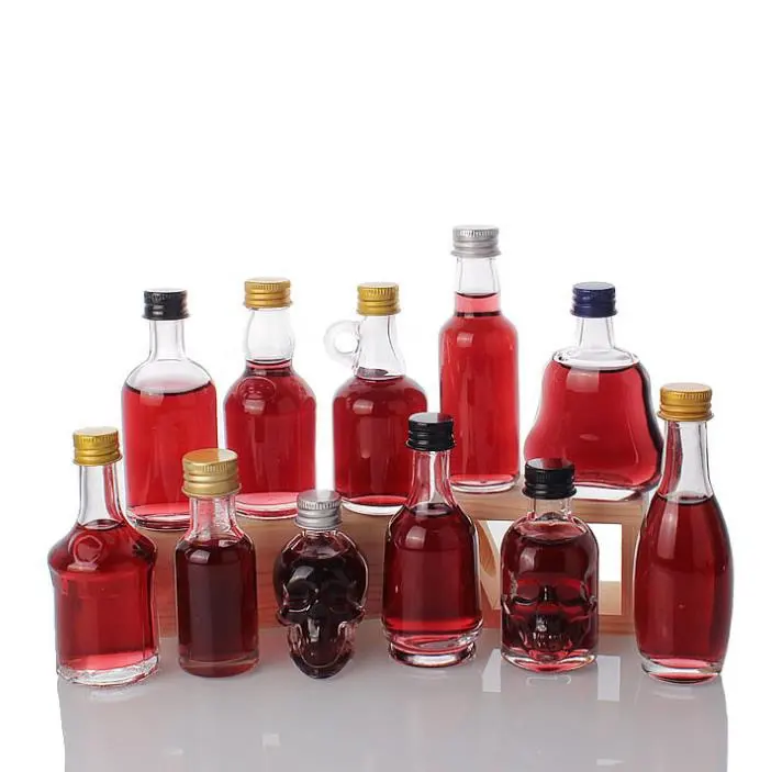 20ml 30ml 50ml 100ml Alcoholic beverage juice drinks liquor wine whiskey small mini sample glass bottle with lid
