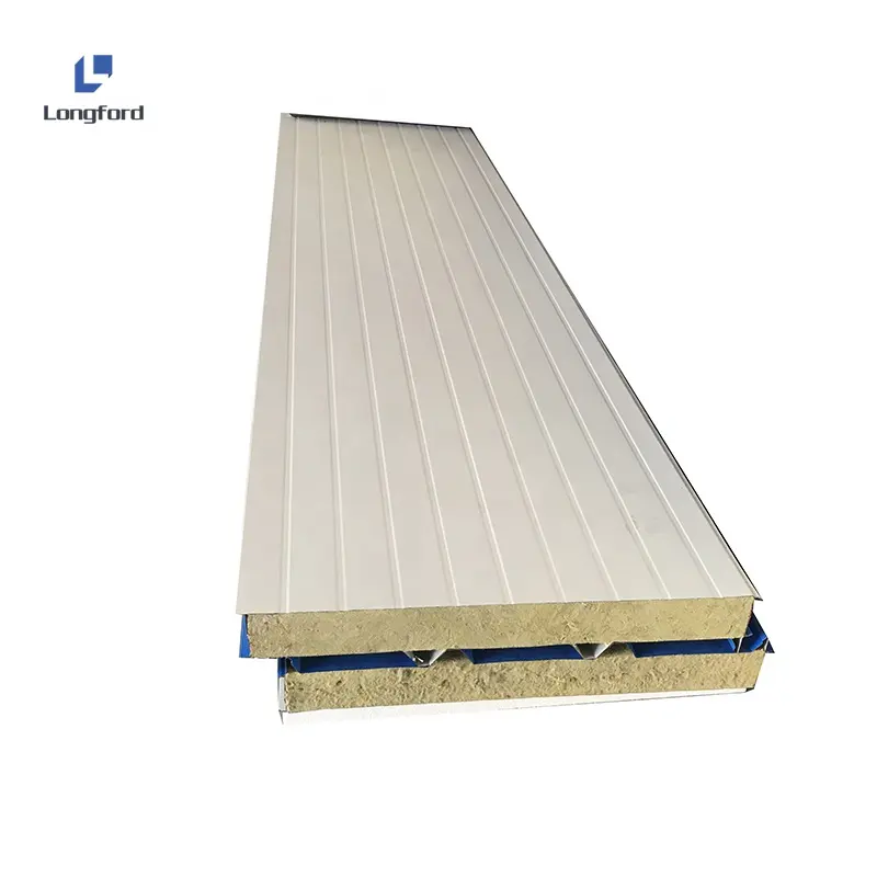 Fireproof heat insulation roofing wall corrugated color steel cladding exterior wall cleanroom polyurethane foam sandwich panel