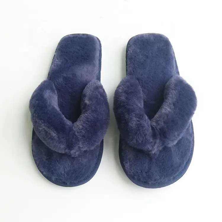 Morbido peluche flip flop inverno pistone dell'interno per le donne