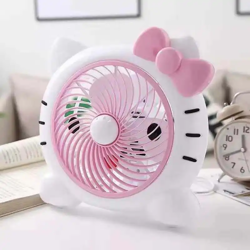 Hello Kitty-ventilador de escritorio de 220V con Control de CA, Enfriador de escritorio, caja de engranajes portátil, ventiladores de mesa eléctricos pequeños