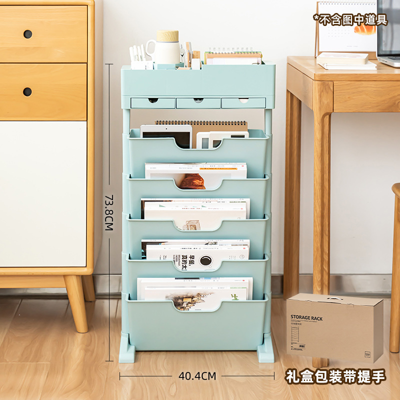 Blue - Three drawers without wheels