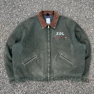 Custom Heavyweight Brown Duck Canvas Lined CagroJacket Zipper up Logo Distressed Crop Boxy Fit Faded Washed Work Jacket Men - Product Image 4