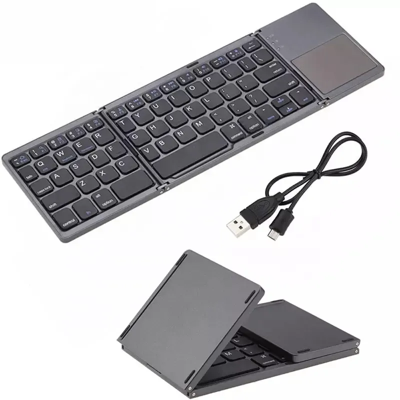 तह मिनी जेब बीटी कीबोर्ड एप्पल एंड्रॉयड लैपटॉप टैबलेट पीसी माउस पैड वायरलेस कीबोर्ड के लिए