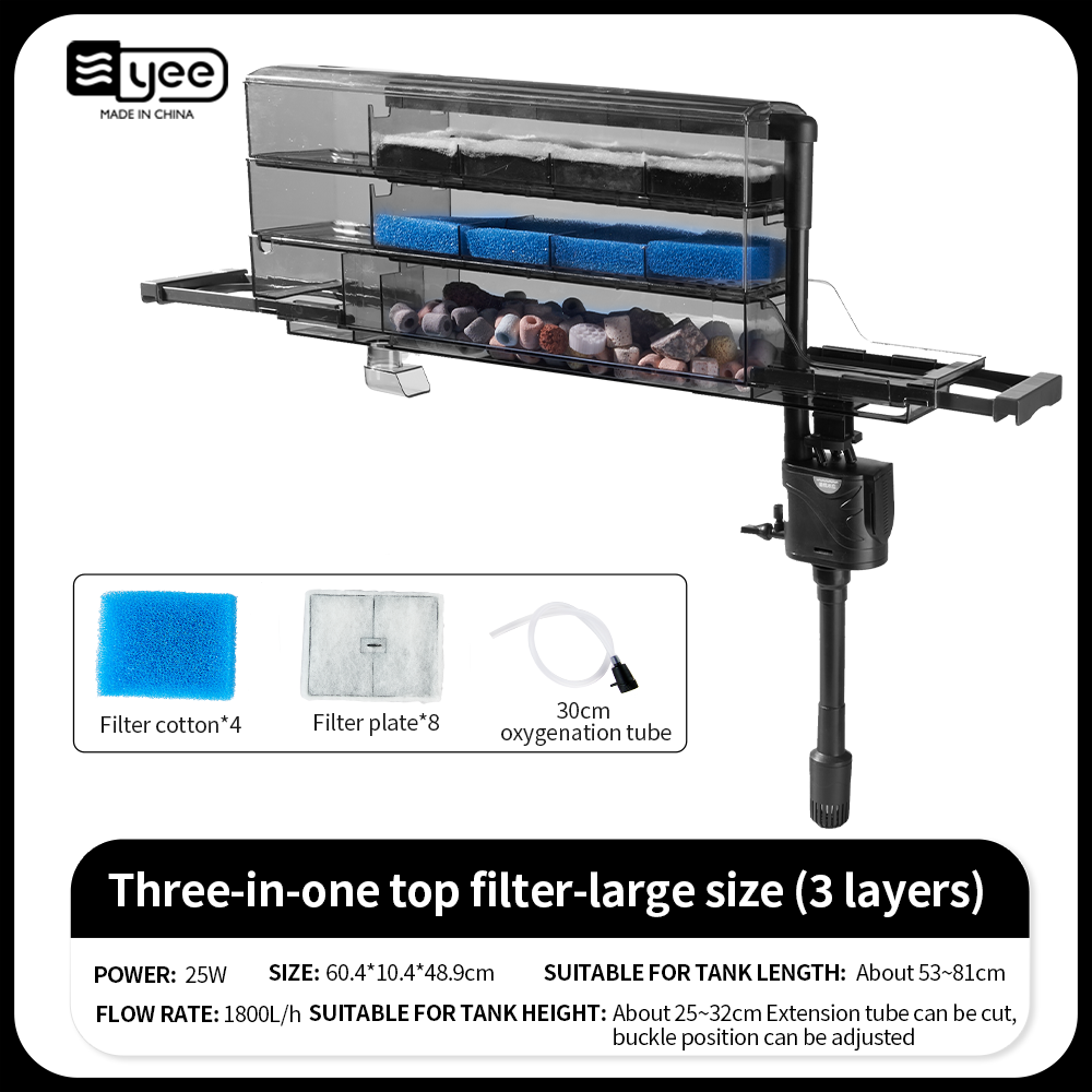 Scatola filtro superiore 3 in 1 tre strati 25W 1800L
