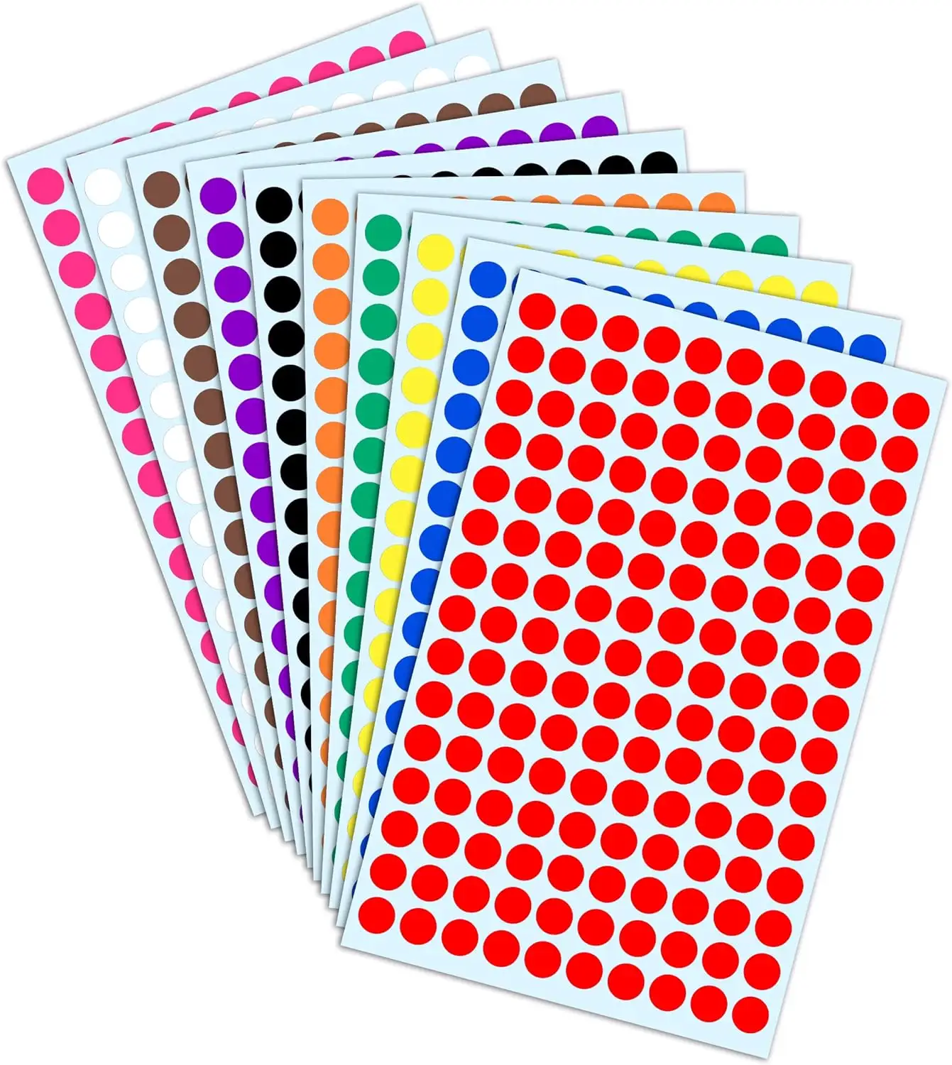 Etiquetas de codificación de colores, pegatinas de puntos de colores redondos, etiqueta circular, pegatina para oficina de niños pequeños